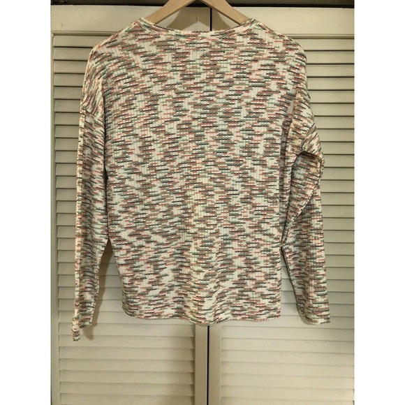 CODE X MODE Space Dye Sweater Top Womens Sz XS Knit Long Sleeve Multi Color - Picture 7 of 8